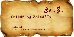 Csikány Zoltán névjegykártya